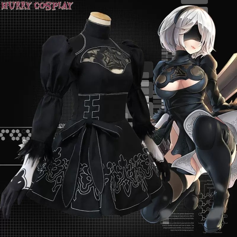 Game Cosplay,Nier: Automata,Wigs,NieR Automata Yuhar 2b sister Cosplay Costume - Wig